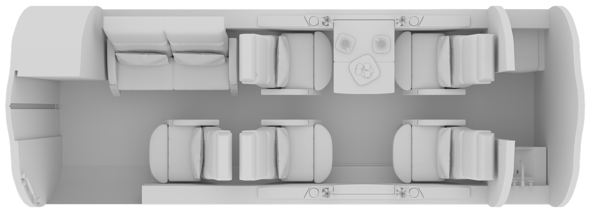 Bombardier Learjet 60/60XR cabin layout diagram