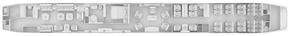 Boeing BBJ cabin layout diagram