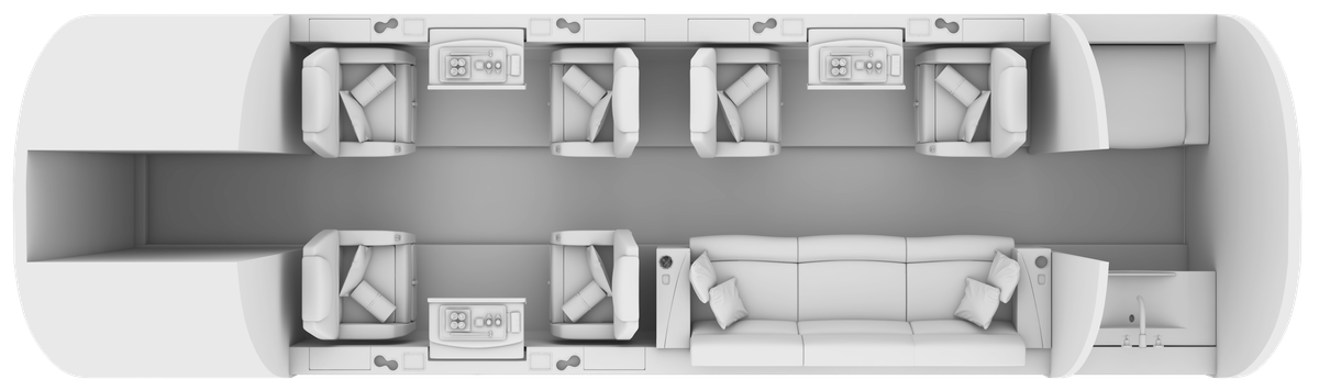 Bombardier Challenger 300 cabin layout diagram