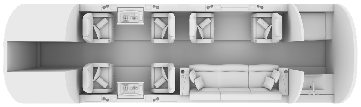 Kabinenlayout Bombardier Challenger 350