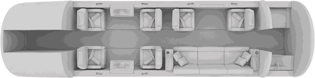 Bombardier Challenger 3500 cabin layout diagram