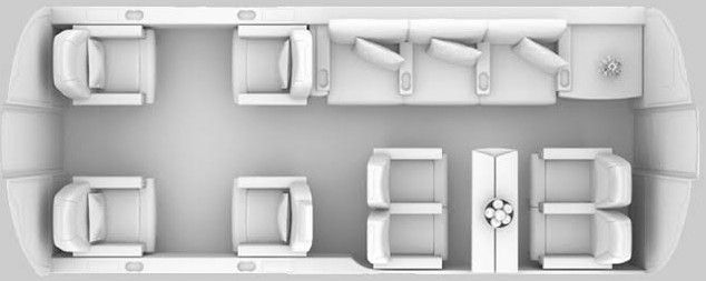 Bombardier Challenger 600 cabin layout diagram