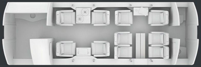 Bombardier Challenger 601 cabin layout diagram