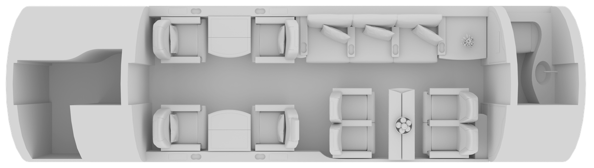 Bombardier Challenger 604 cabin layout diagram
