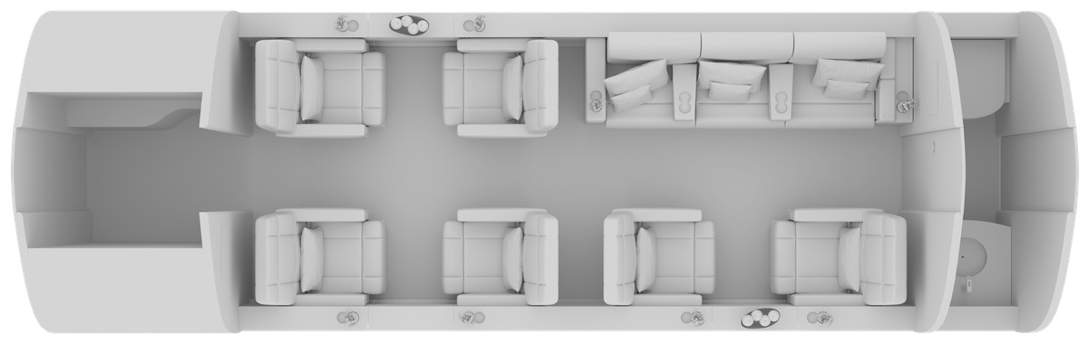 Bombardier Challenger 650 cabin layout diagram
