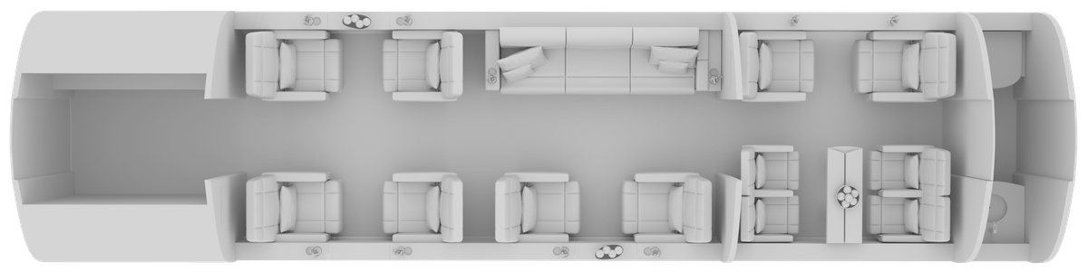 Kabinenlayout Bombardier Challenger 850