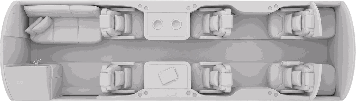Cessna Citation Ascend cabin layout diagram