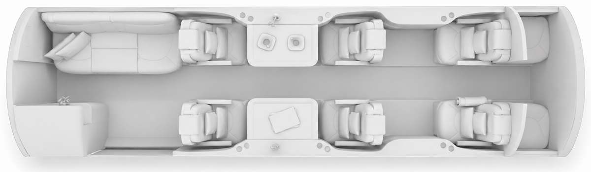 Cessna Citation Latitude cabin layout diagram