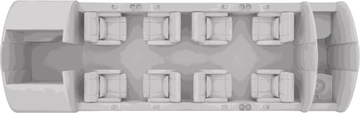 Cessna Citation Longitude cabin layout diagram