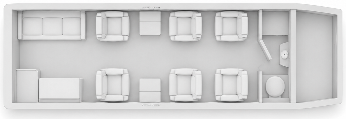 Cessna Citation VI cabin layout diagram