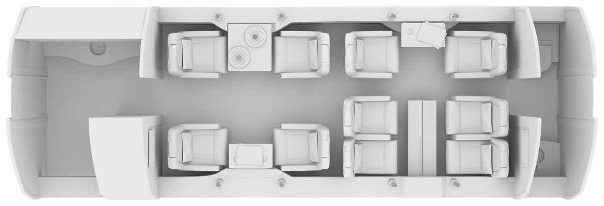 Dassault Falcon 2000S cabin layout diagram