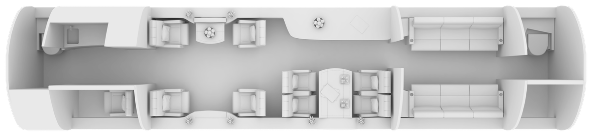 Dassault Falcon 8X cabin layout diagram