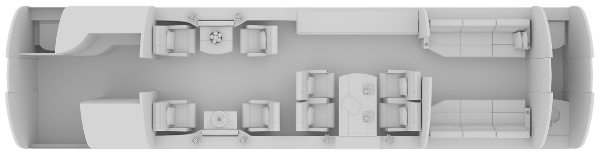 Dassault Falcon 900 cabin layout diagram