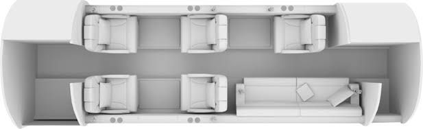 Gulfstream G150 cabin layout diagram
