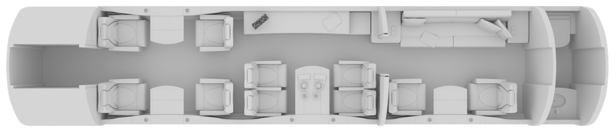 Gulfstream G450 cabin layout diagram
