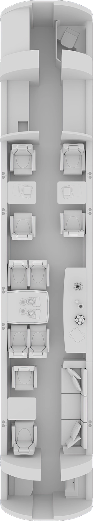 Gulfstream G500 cabin layout diagram