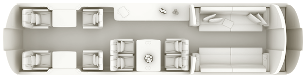 Gulfstream G550 cabin layout diagram