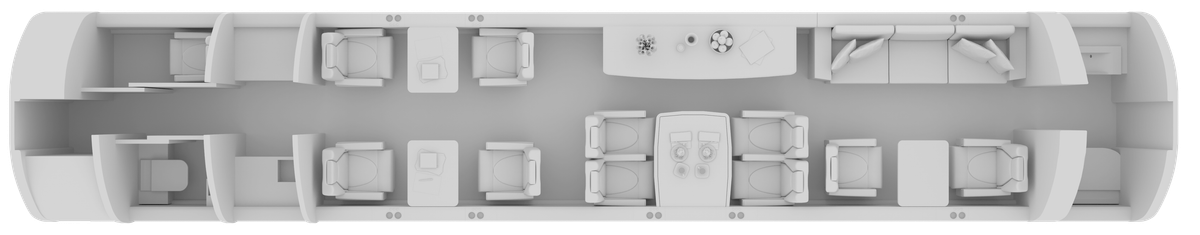 Gulfstream G600 cabin layout diagram