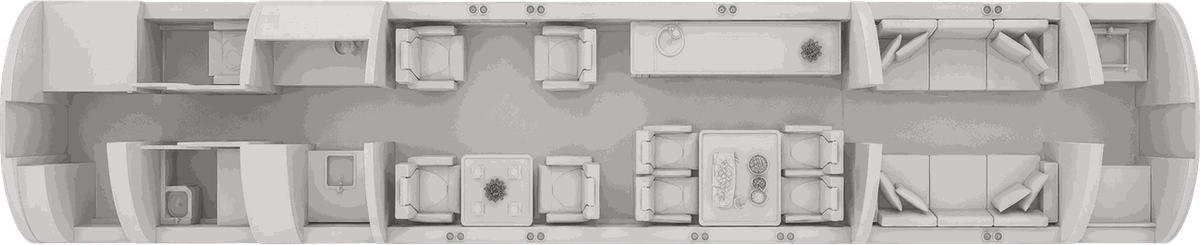 Gulfstream G650ER cabin layout diagram