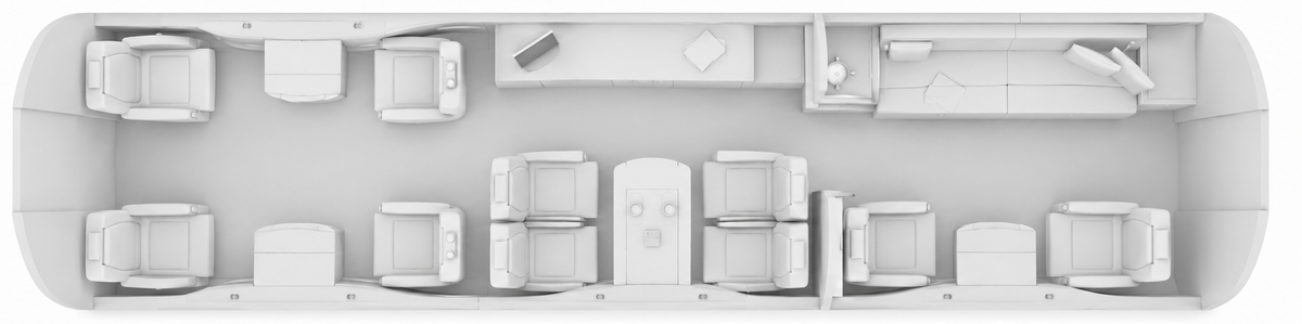 Bombardier Global 5000 cabin layout diagram