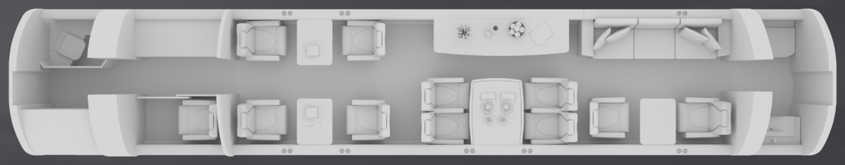 Bombardier Global 6500 cabin layout diagram