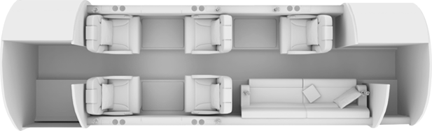 Beechcraft Hawker 4000 cabin layout diagram