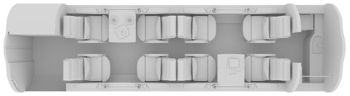 Bombardier Learjet 75 cabin layout diagram