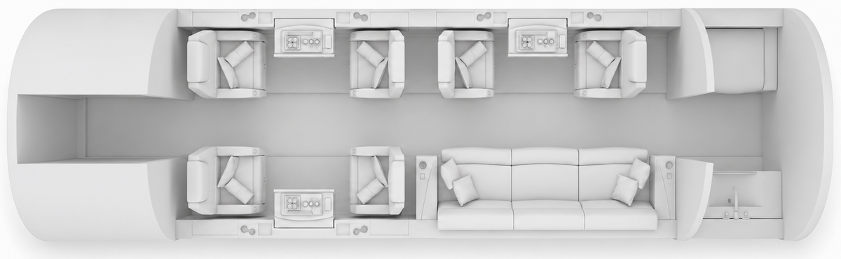 Schema della cabina Embraer Legacy 500