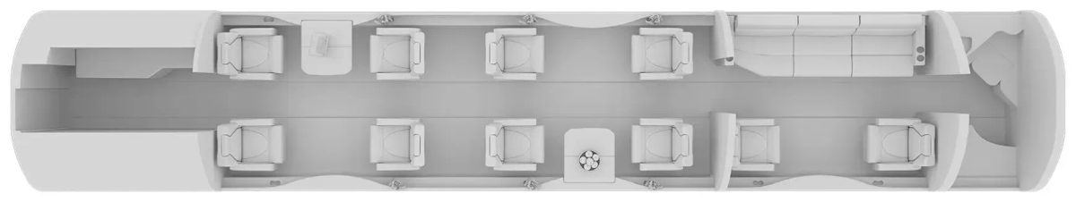 Embraer Legacy 600 cabin layout diagram