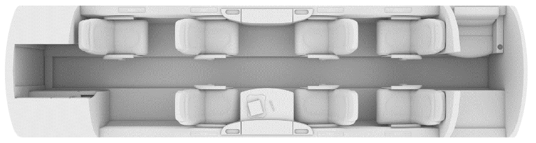 Embraer Phenom 300 cabin layout diagram