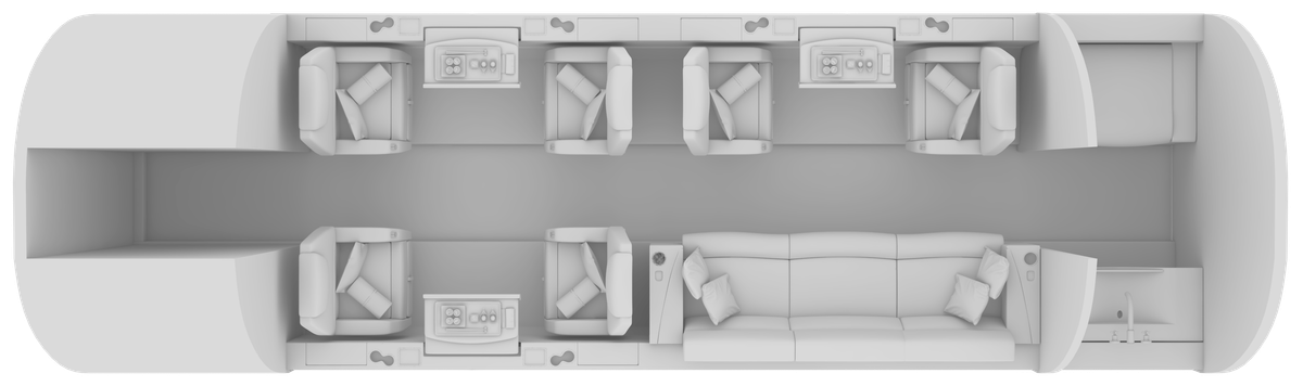 Schema della cabina Embraer Praetor 600